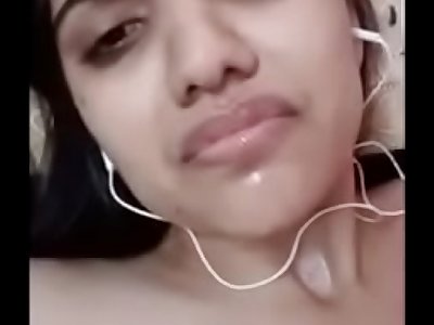 Indian girl with video call with her dude friend