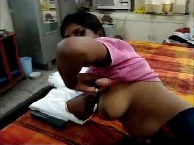 Indian desi maid forced to show her innate tits to home owner